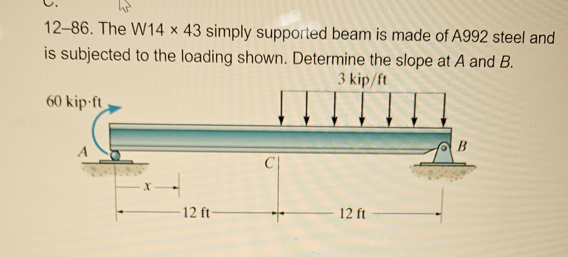 1 2 - 8 6 . The W 1 4 4 3 simply supported beam