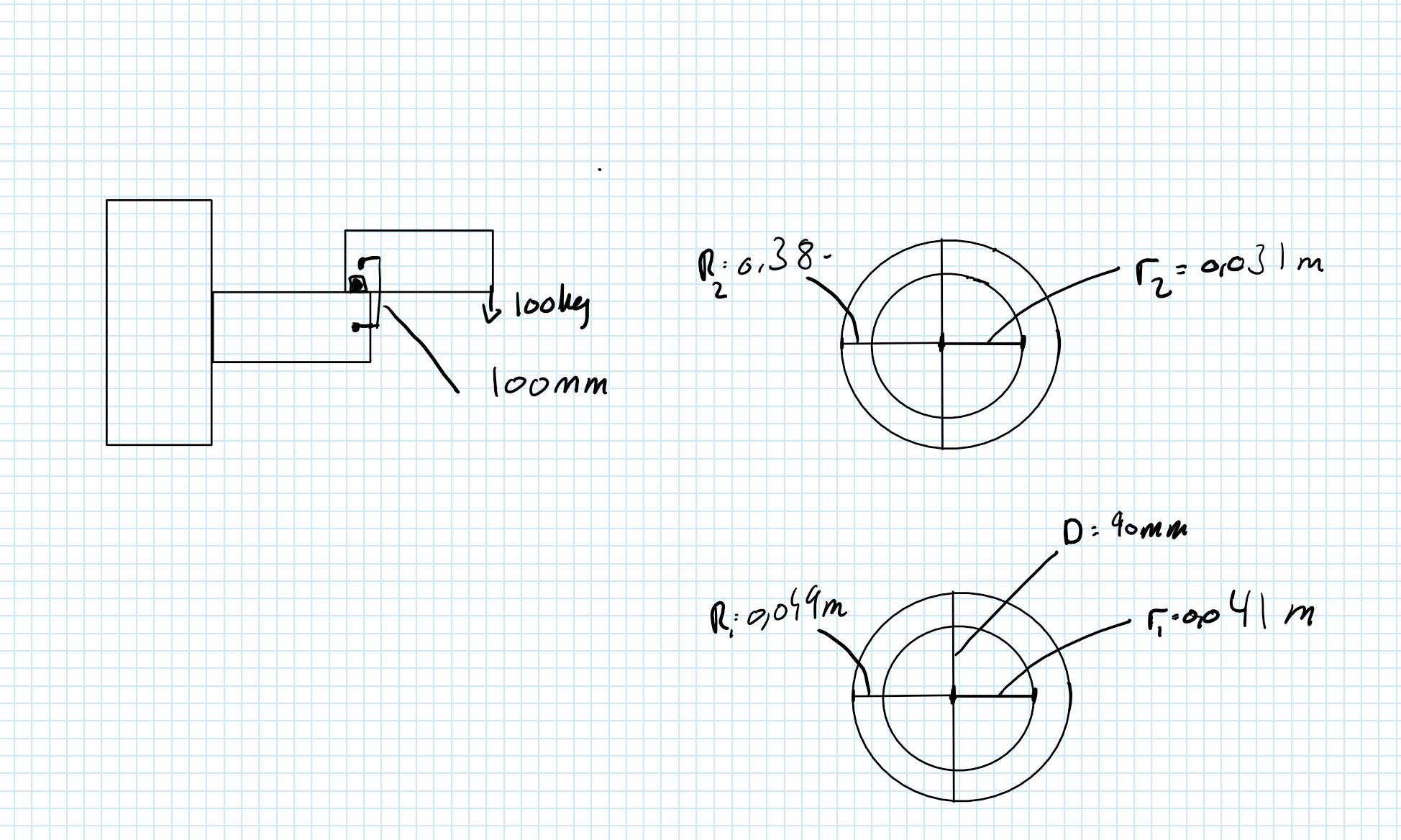 Calculate the bending momen for both the inner