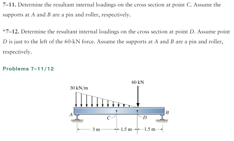 7 - 1 1 . Determine the resultant internal