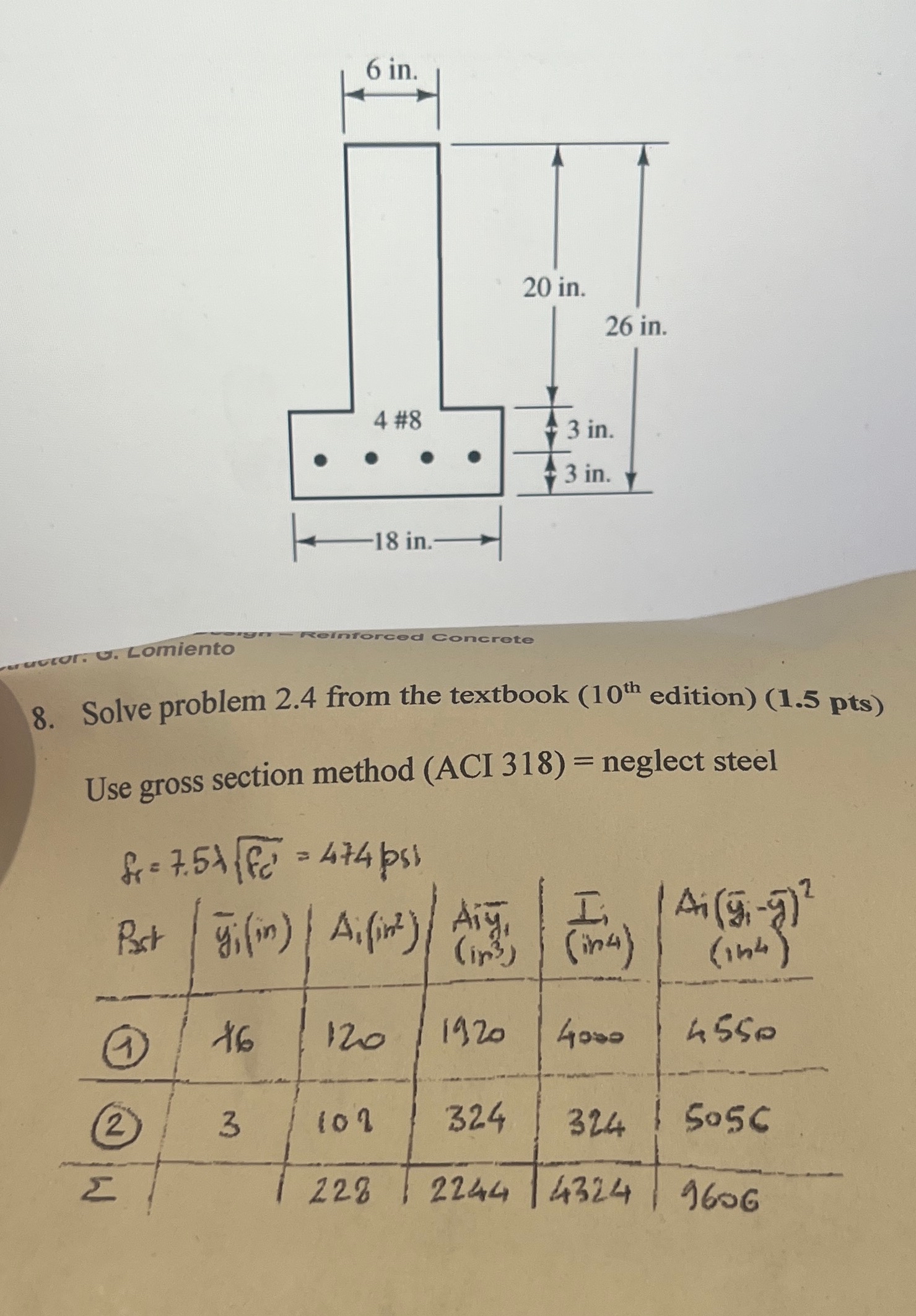 Solve problem 2 . 4 from the textbook ( 1 0 t h