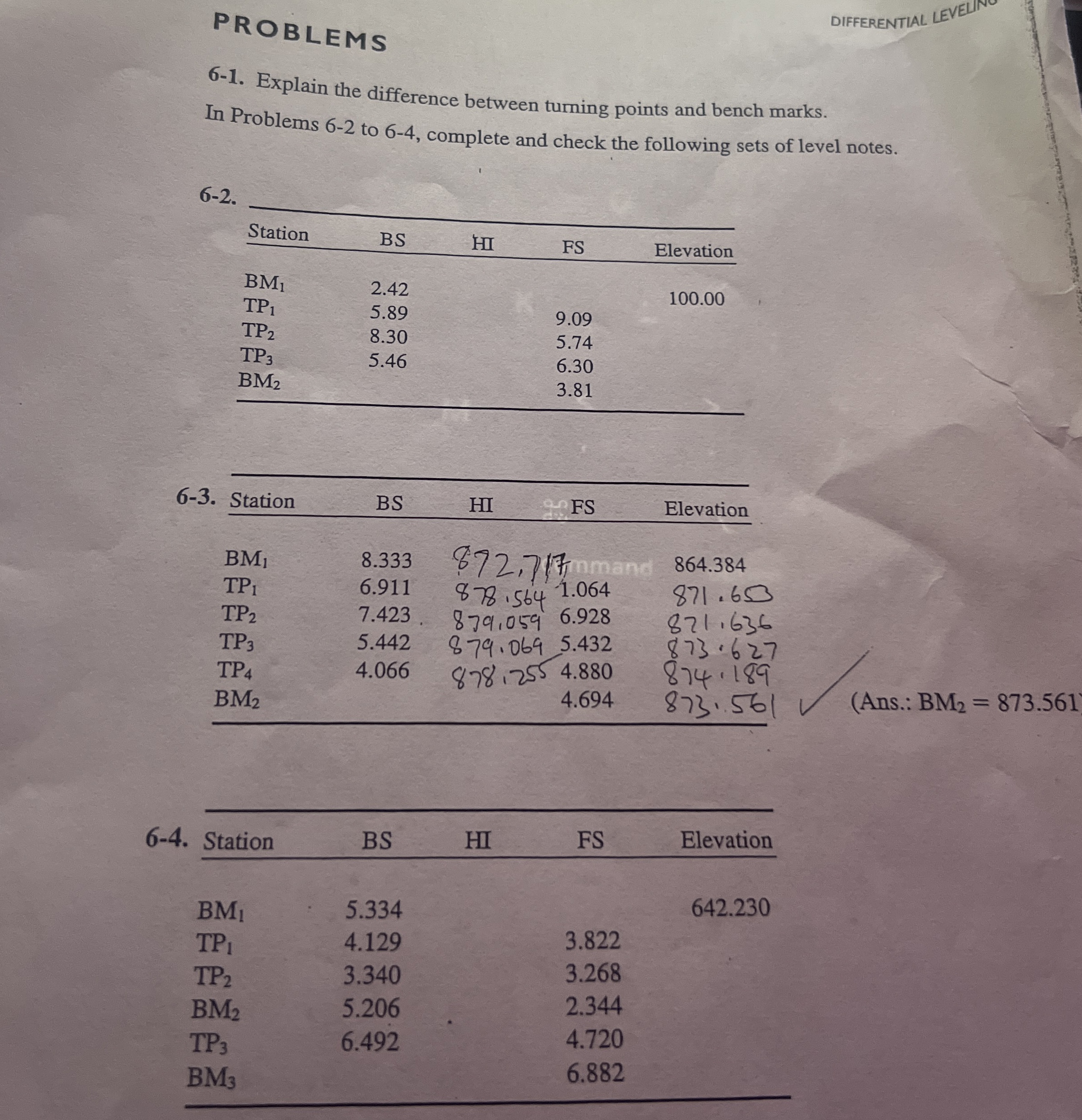 PROBLEMS DIFFERENTIAL LEVELNO 6 - 1 . Explain the