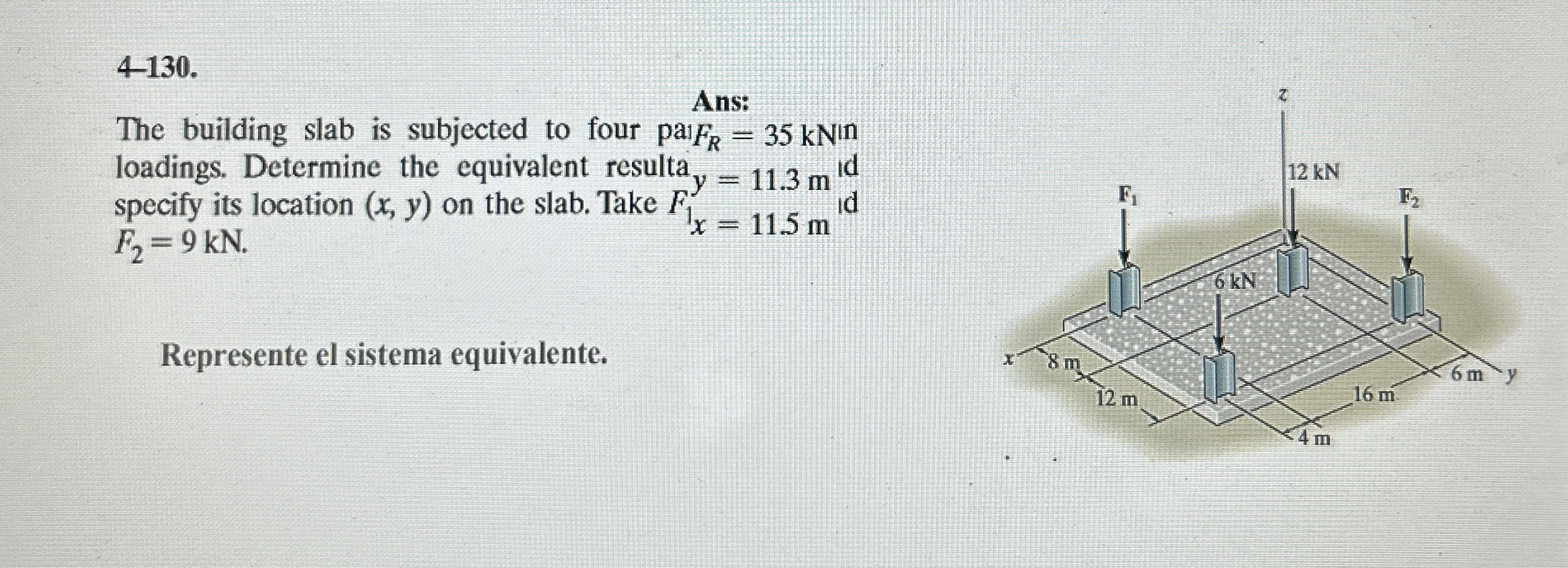 4 - 1 3 0 . Ans: The building slab is subjected