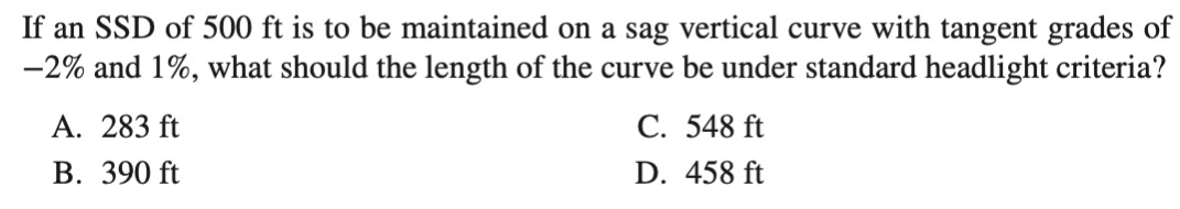 If an SSD of 5 0 0 f t is to be maintained on a