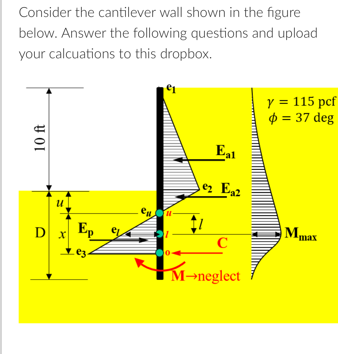Calculate the value of the active lateral earth