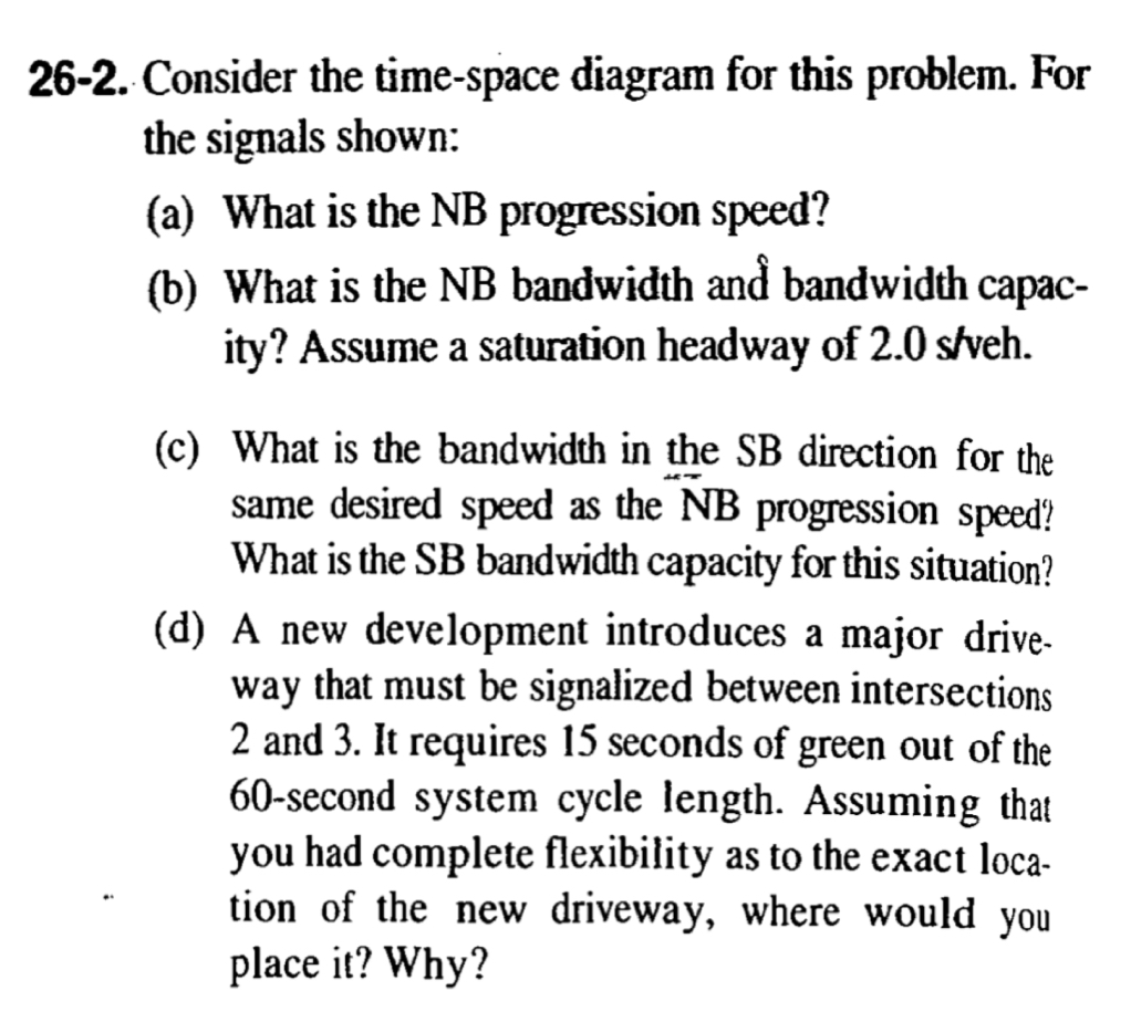 2 6 - 2 . Consider the time - space diagram for
