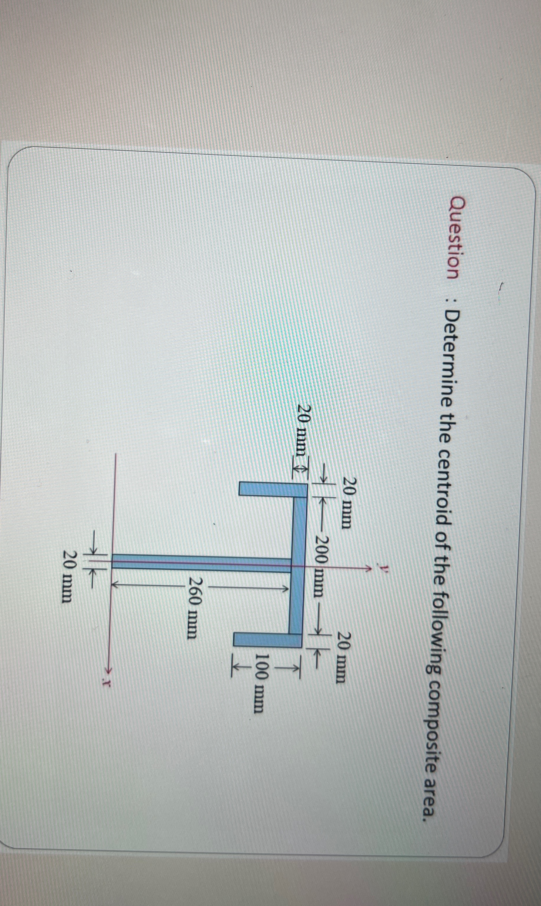Question : Determine the centroid of the