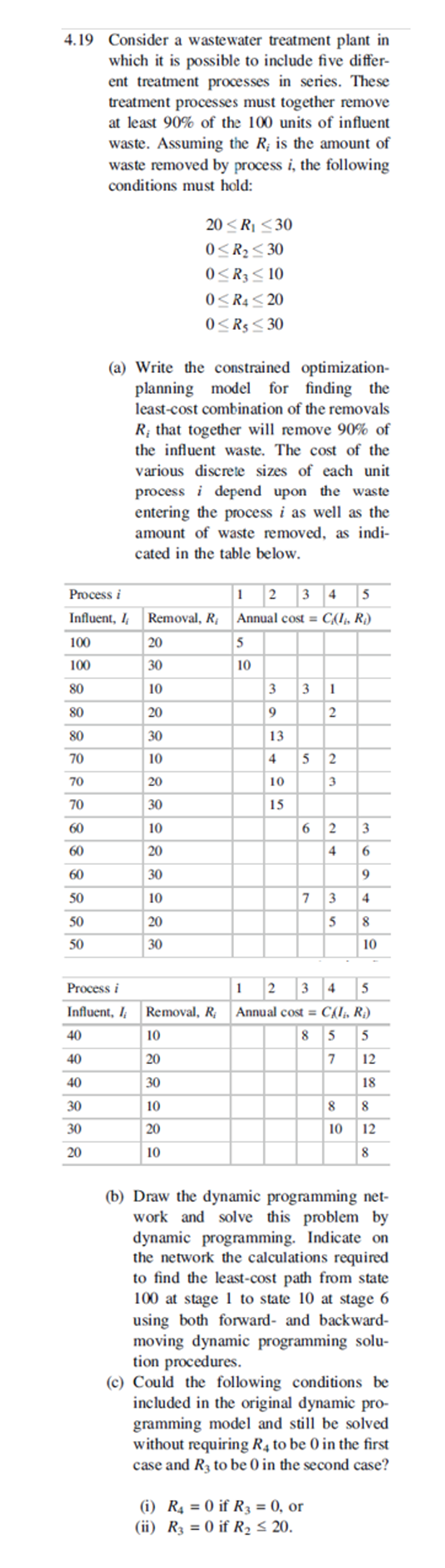 4 . 1 9 Consider a wastewater treatment plant in