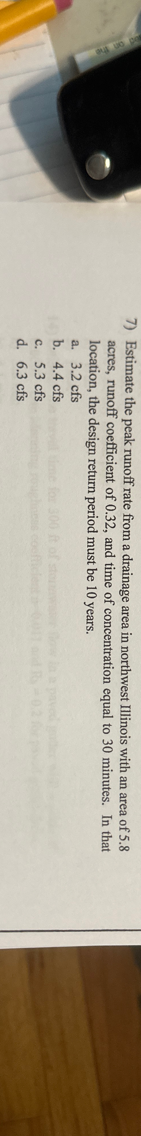 Estimate the peak runoff rate from a drainage