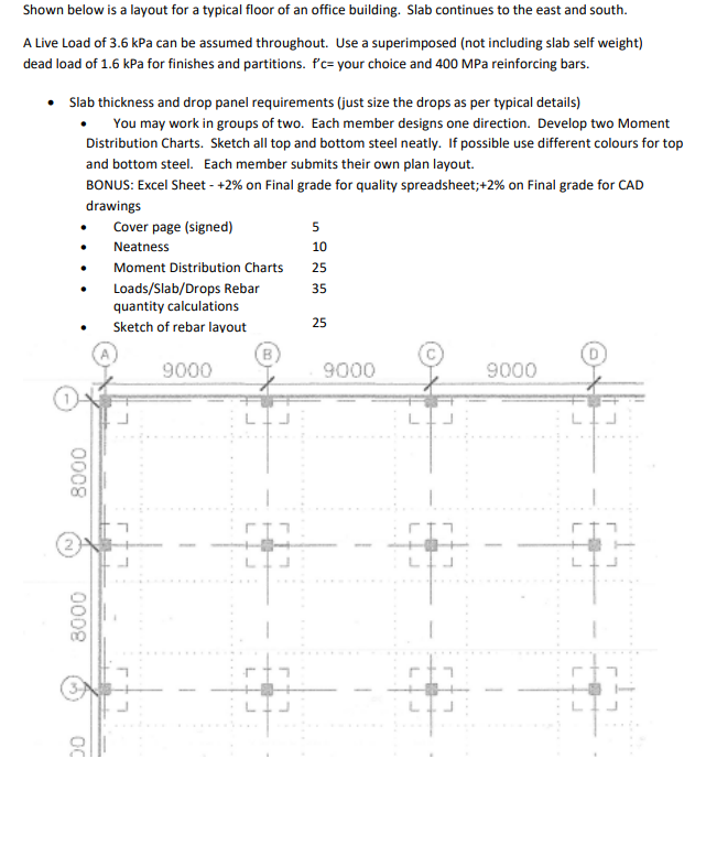 Shown below is a layout for a typical floor of an