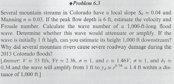 ? ? ? ? Problem 6 . 3 Several mountain streams in