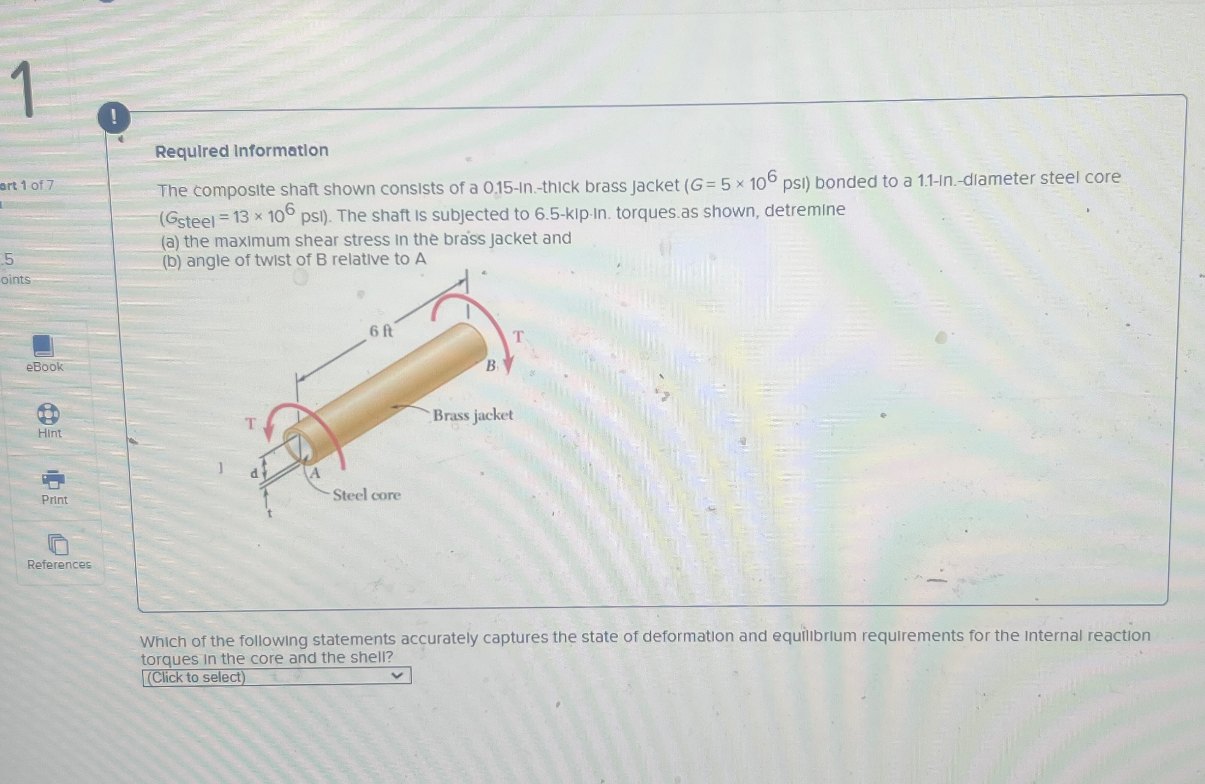 ! ? Requlred Information The composite shaft
