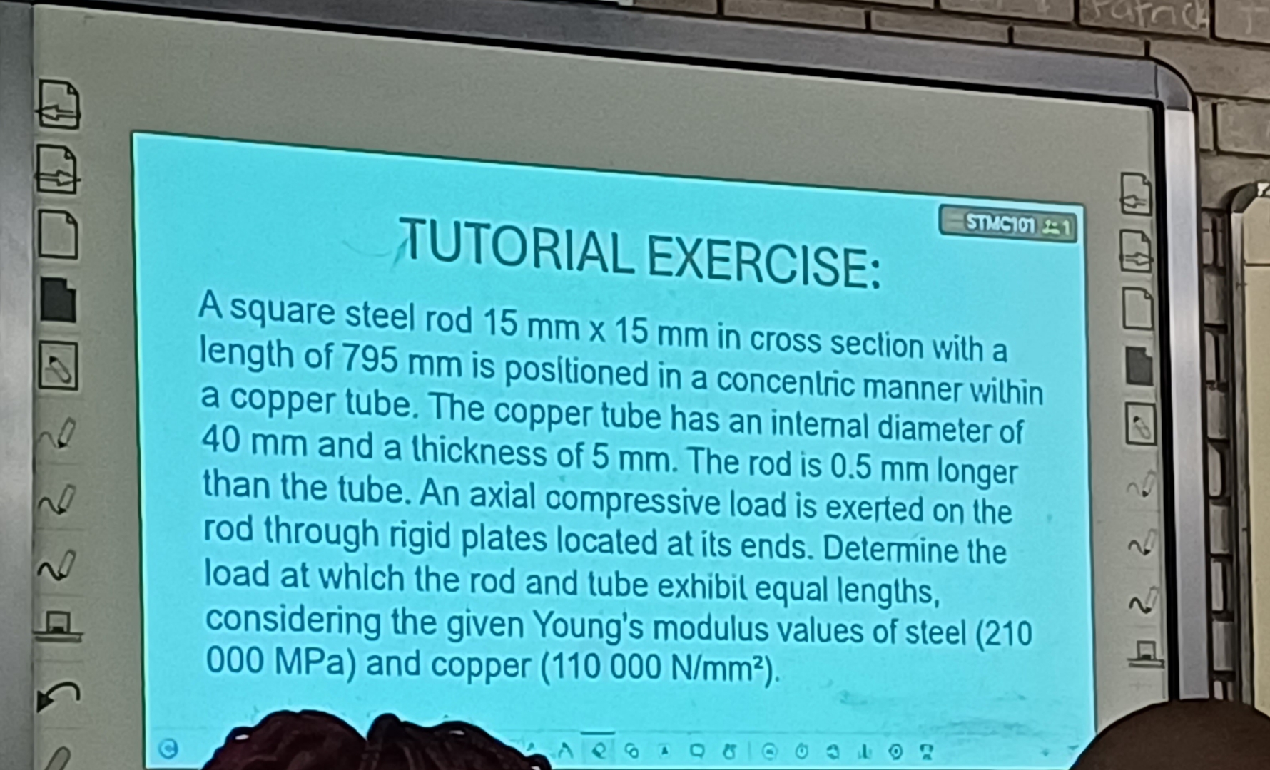 TUTORIAL EXERCISE:STMCI 0 2 1 A square steel rod