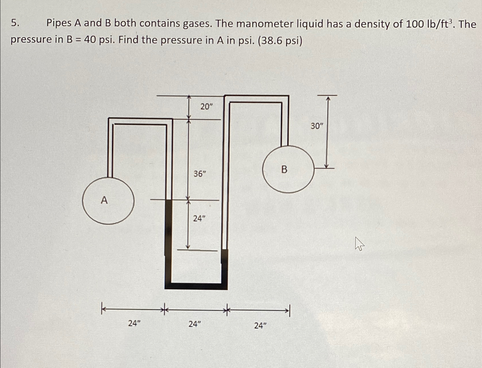 Answer is in parentheses ( 3 8 . 6 psi )