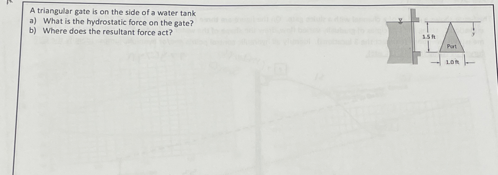 A triangular gate is on the side of a water tank