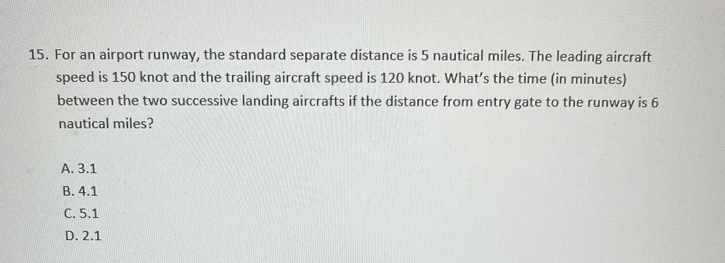 For an airport runway, the standard separate