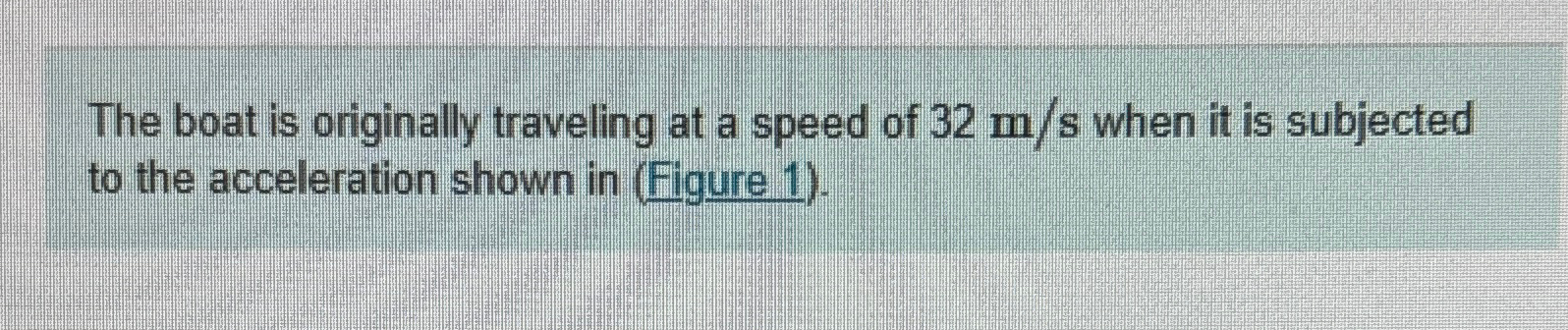 The boat is originally traveling at a speed of 3