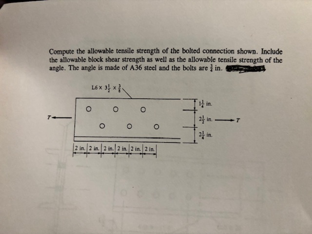 Compute the allowable tensile strength of the