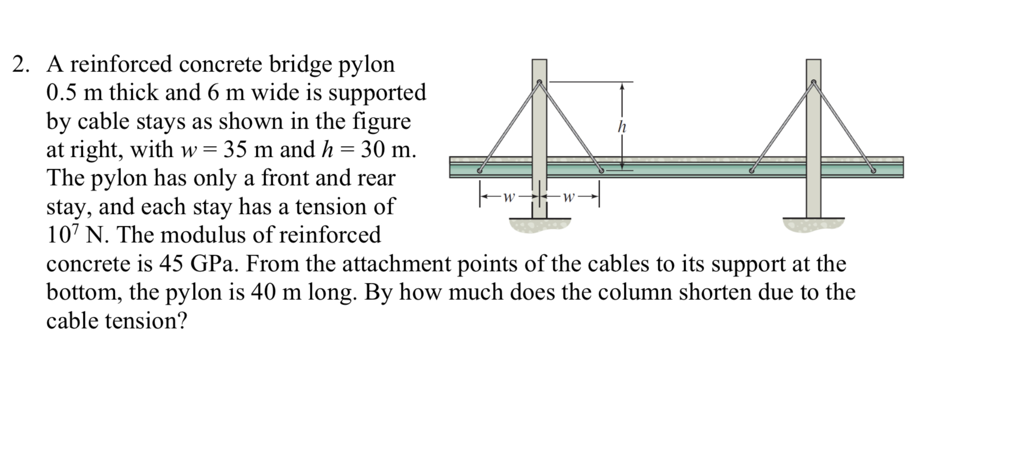 A reinforced concrete bridge pylon 0 . 5 m thick