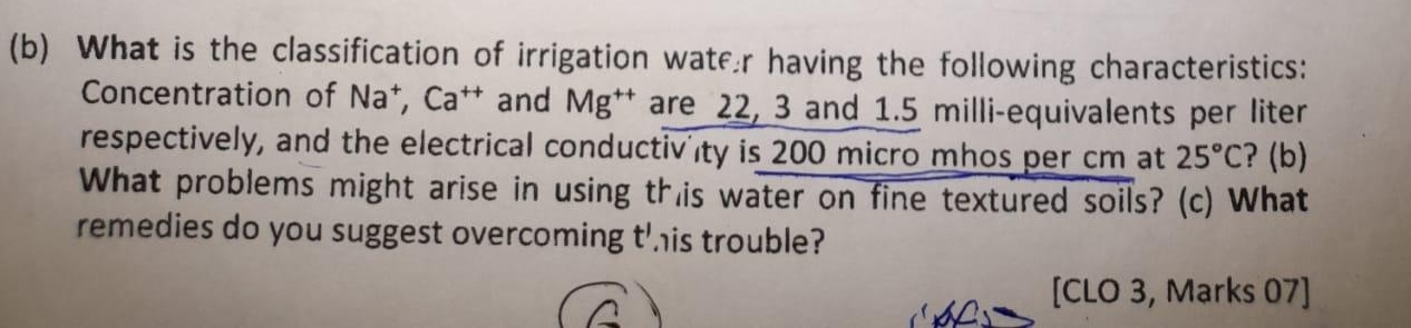 ( b ) What is the classification of irrigation