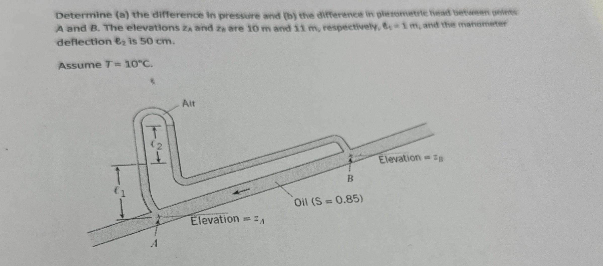 Determine ( a ) the difference in pressure and (