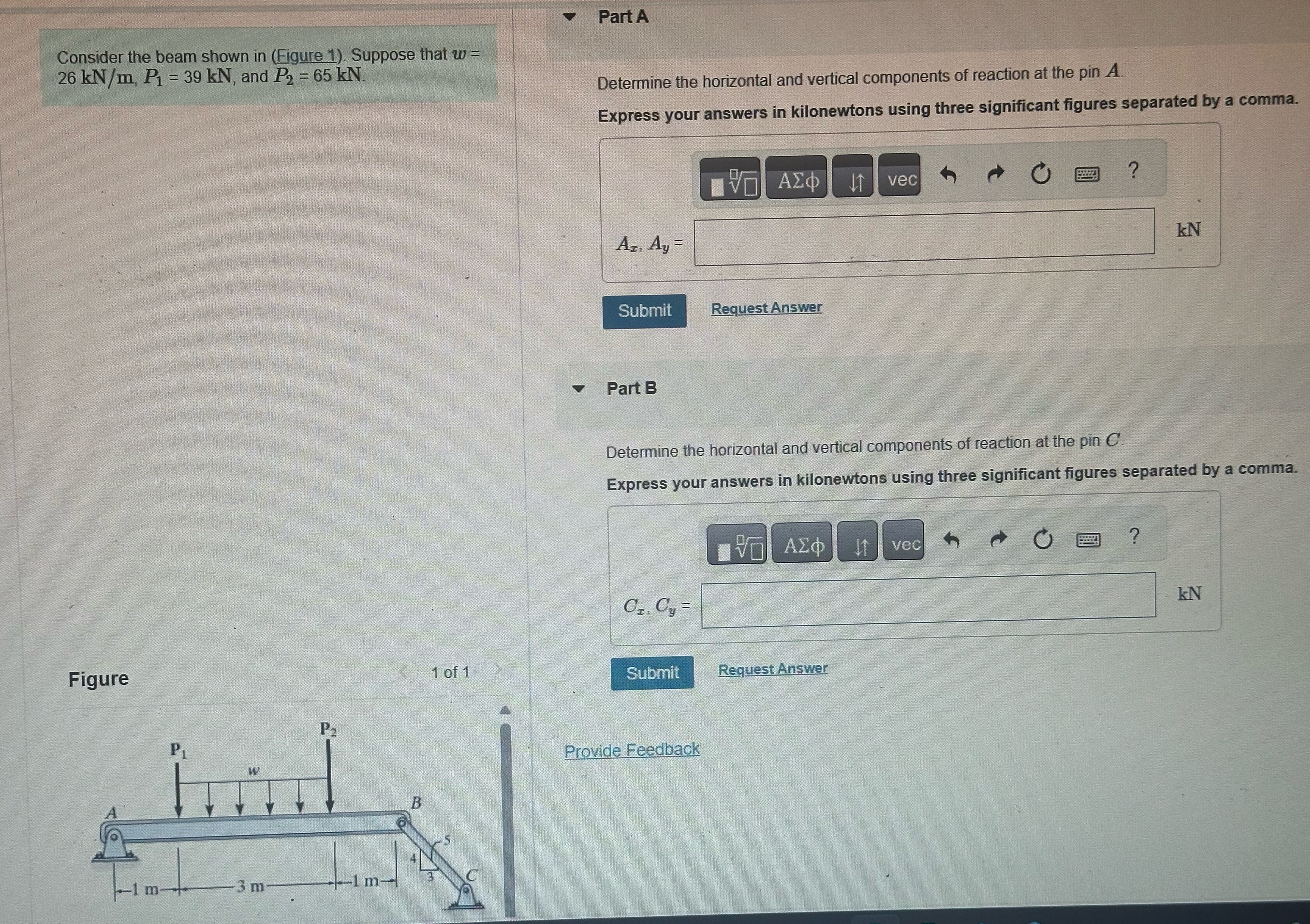 Part A Consider the beam shown in ( Figure 1 ) .