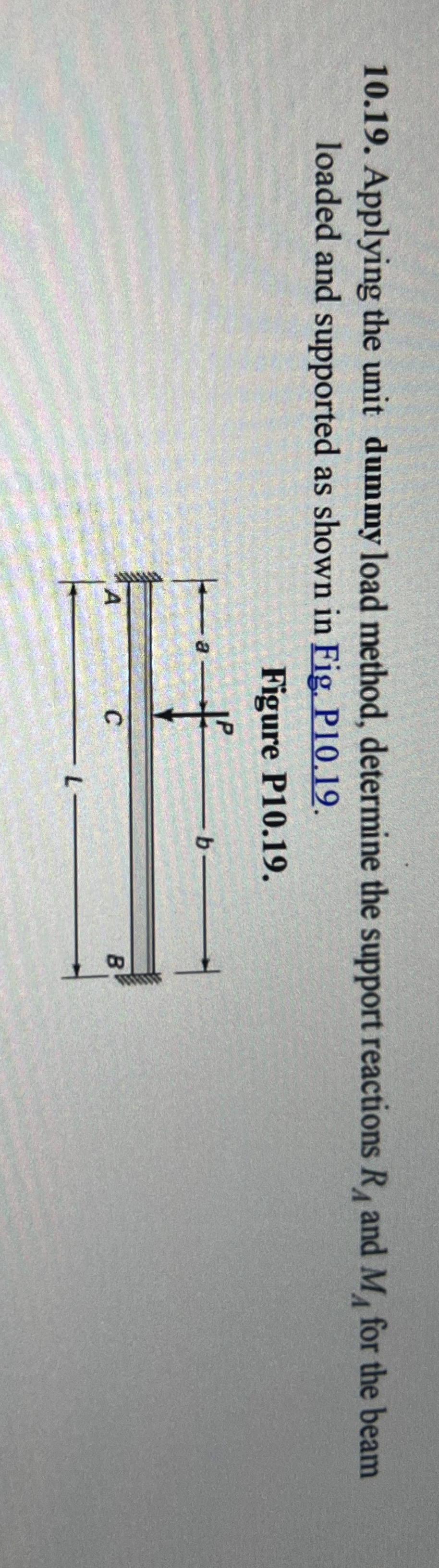 1 0 . 1 9 . Applying the unit dummy load method,