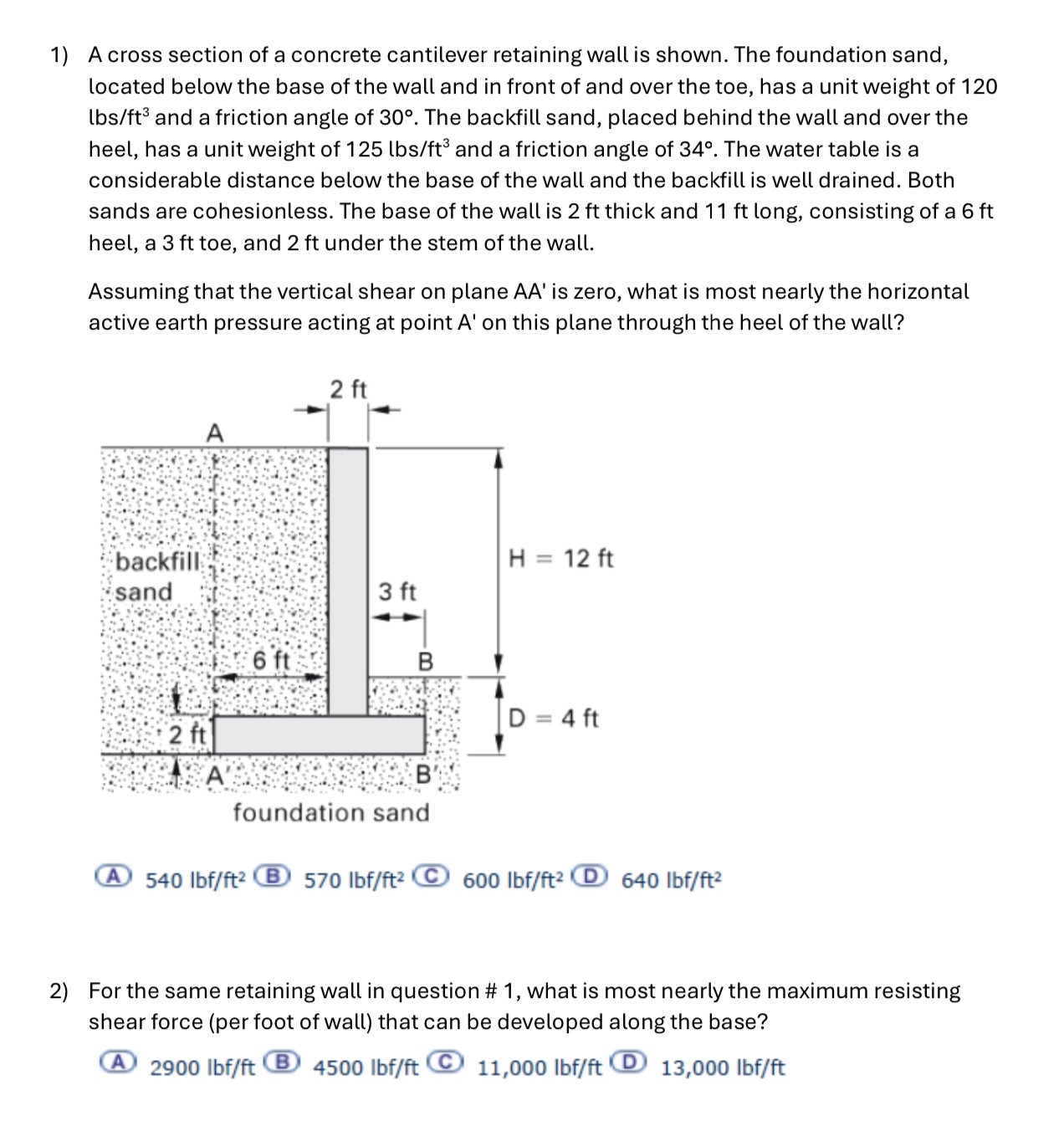 A cross section of a concrete cantilever