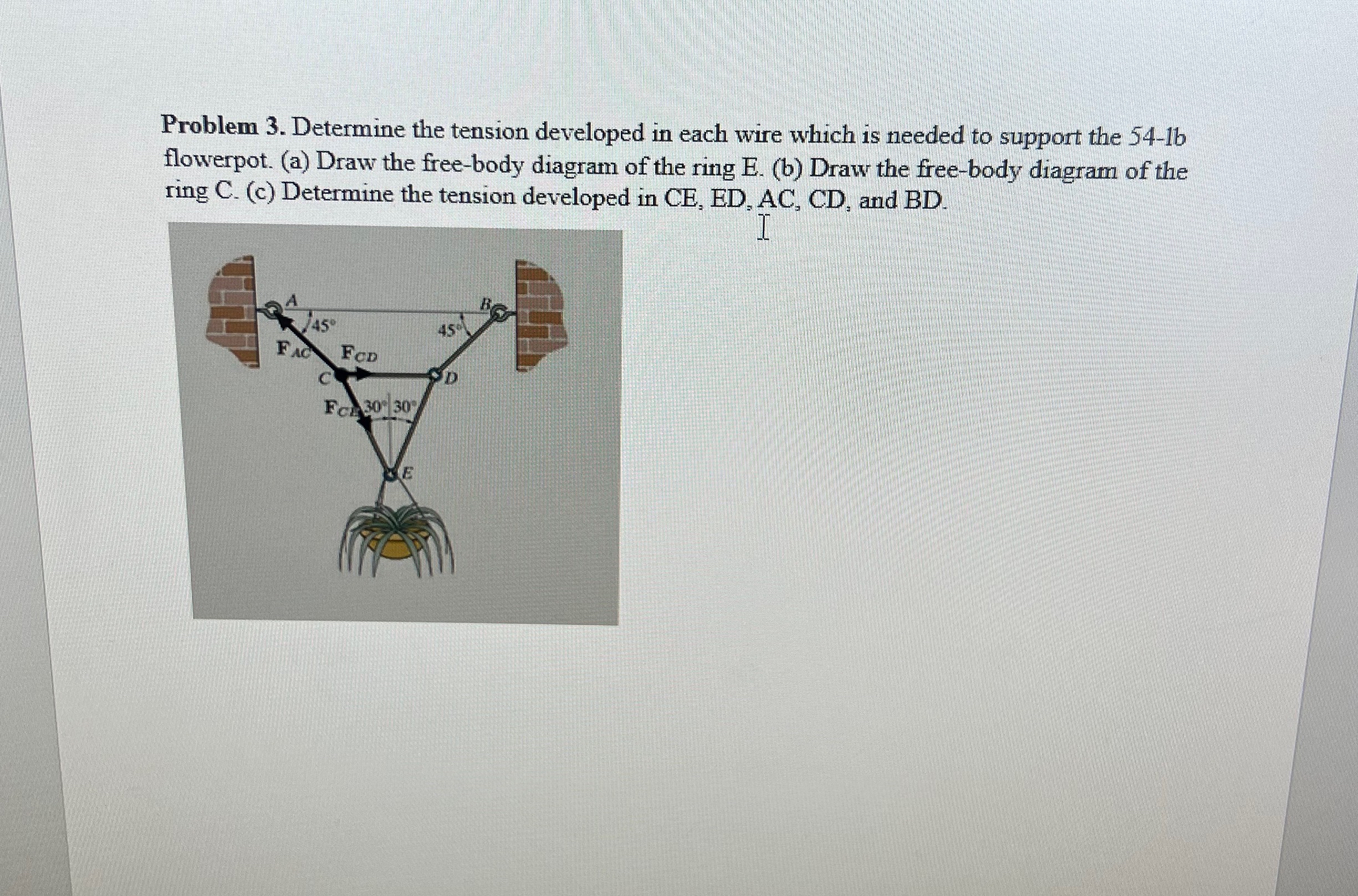 Problem 3 . Determine the tension developed in