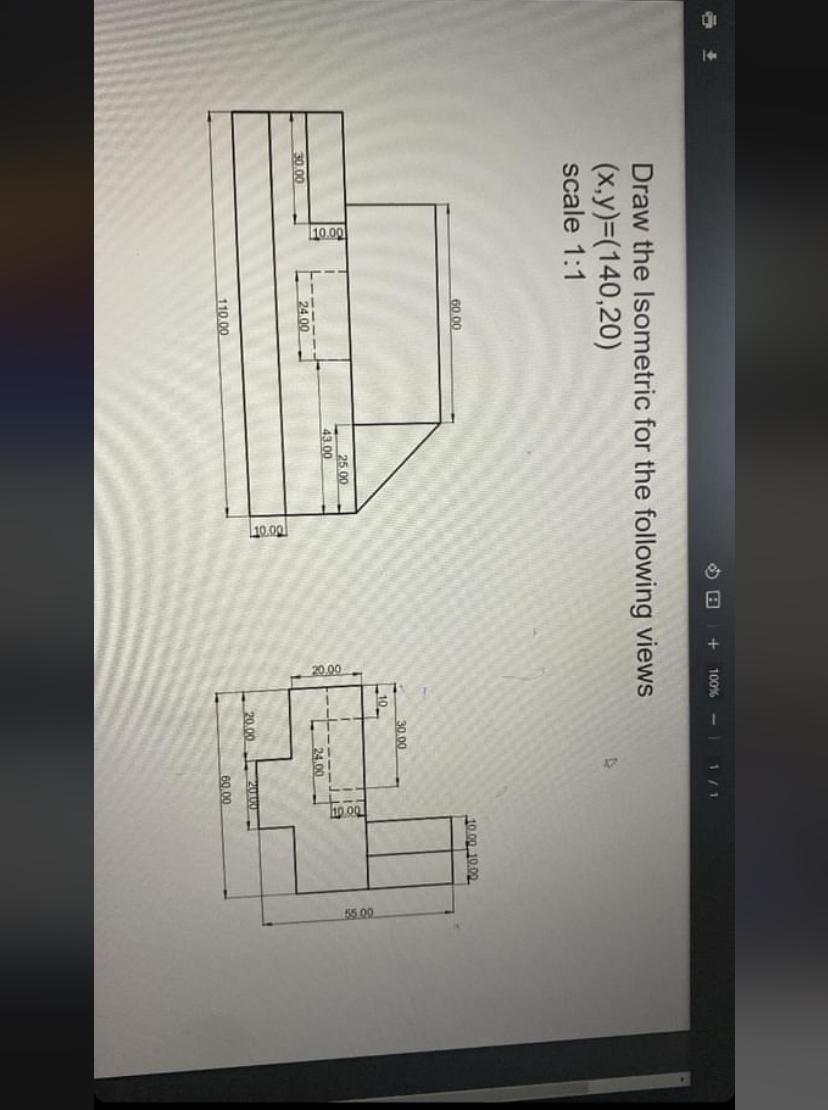Draw the Isometric for the following views ( x ,