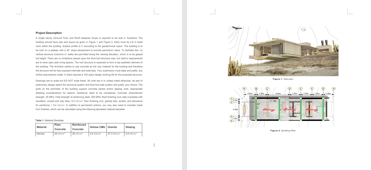 Task 1 . Calculation of Dead loads and Live Loads