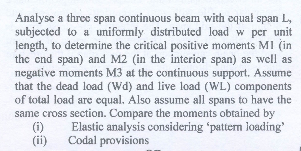 Analyse a three span continuous beam with equal