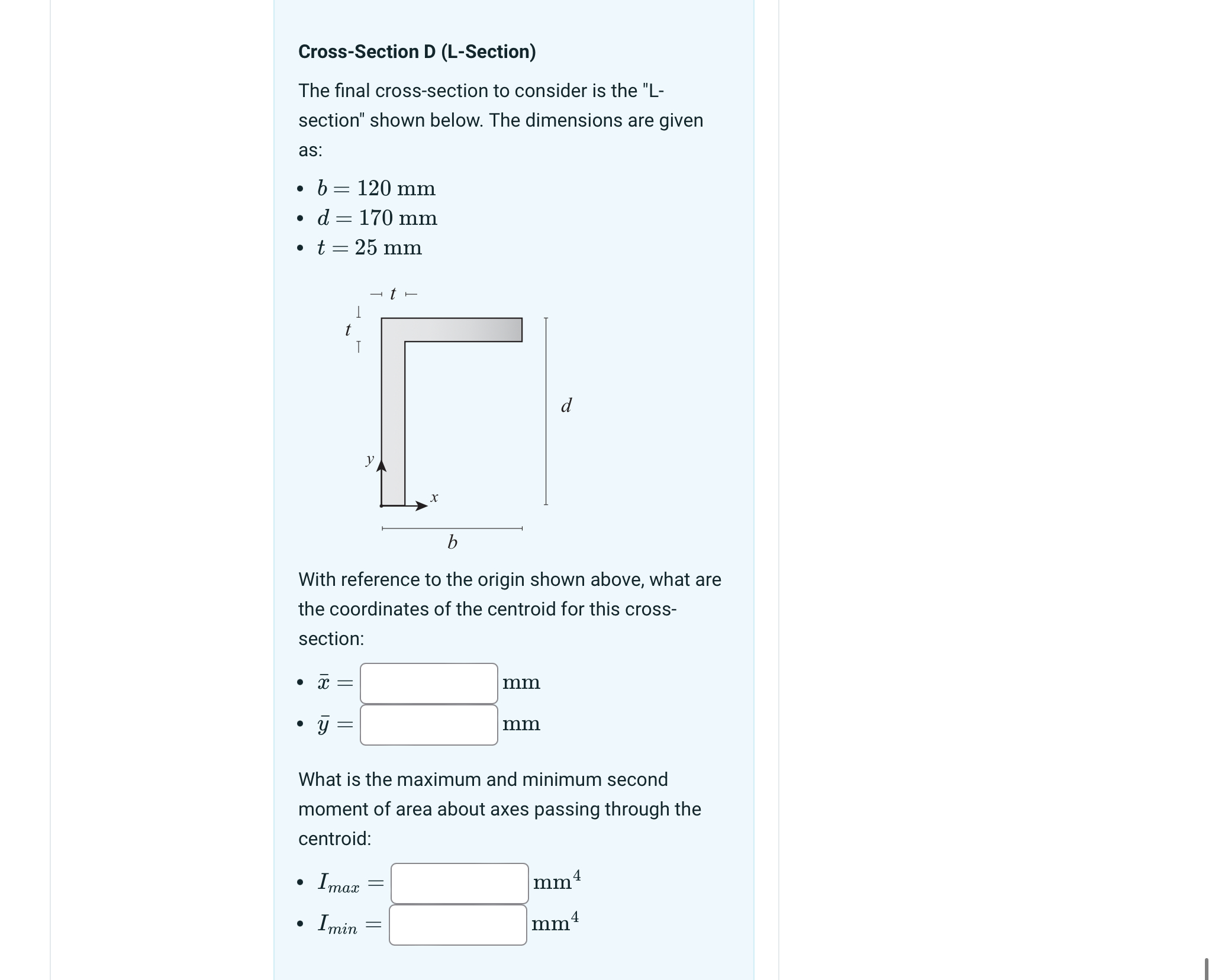 Cross - Section D ( L - Section ) The final cross
