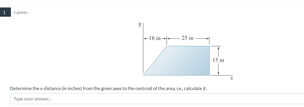 Determine the x - distance ( in inches ) from the