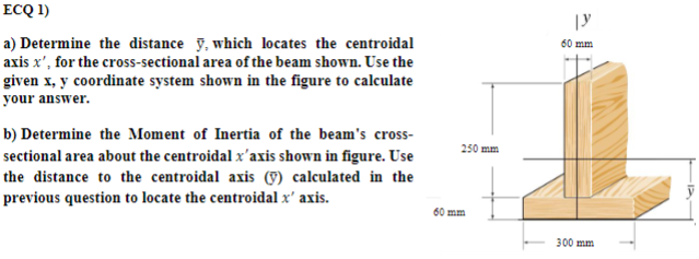 ECQ 1 ) a ) Determine the distance ? b a r ( y )