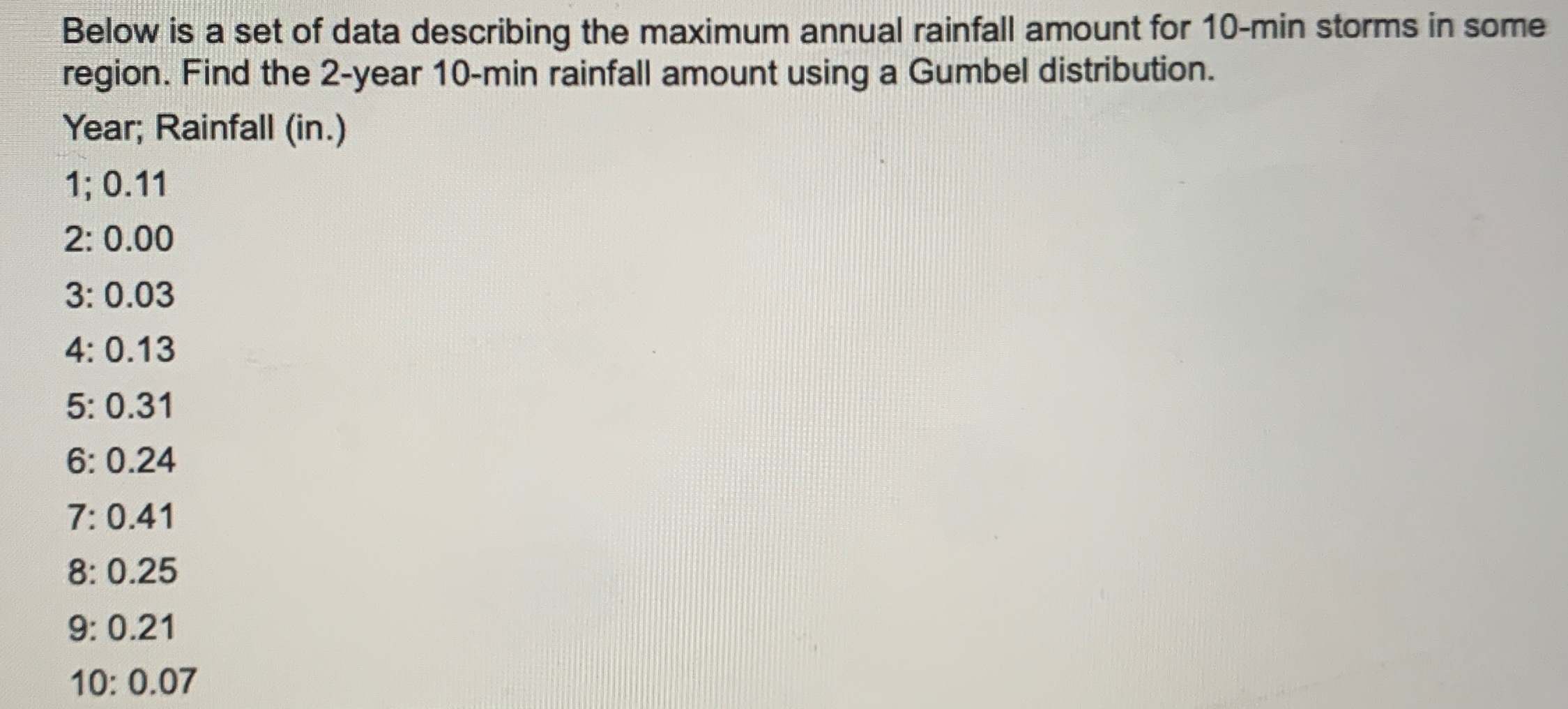 Below is a set of data describing the maximum