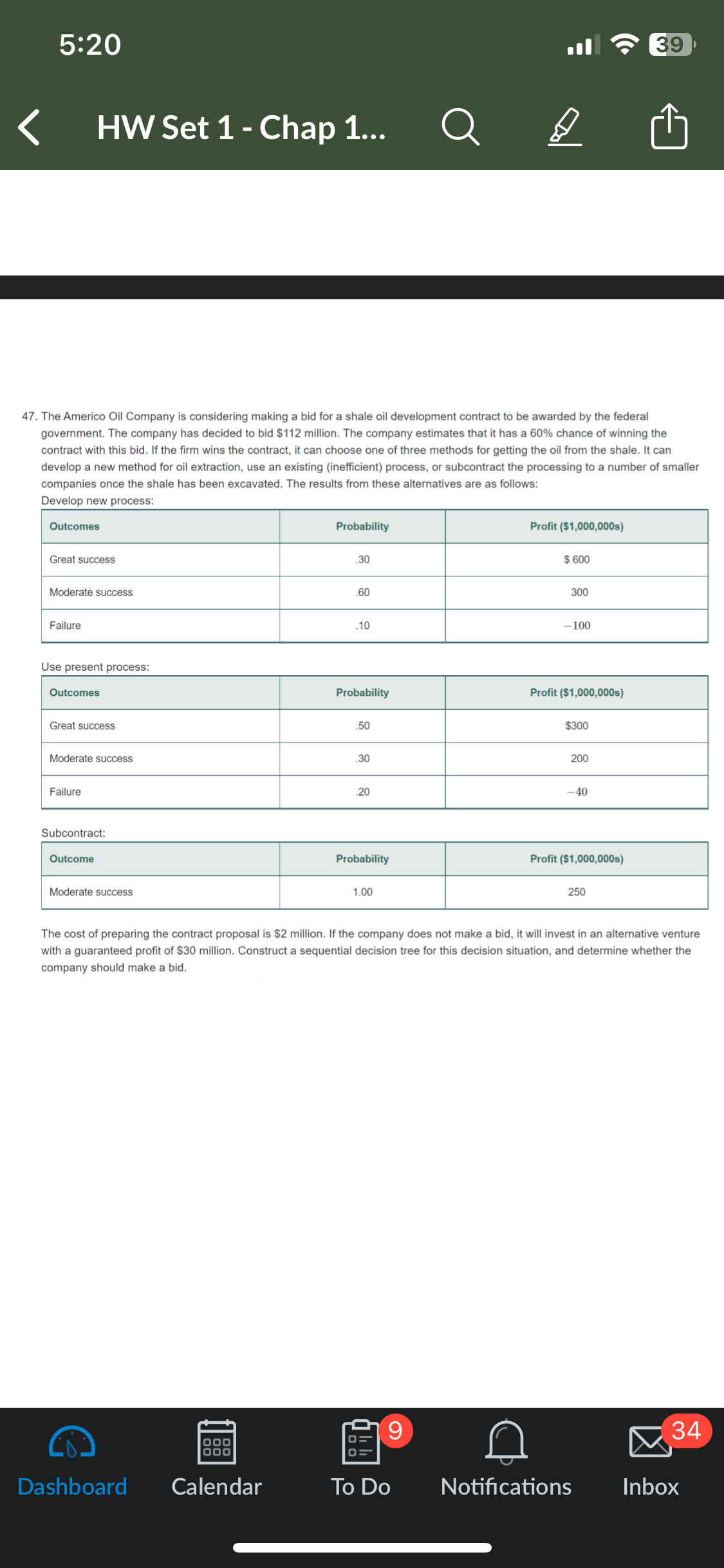 5:20\ HW Set 1 - Chap 1...\ 47. The Americo Oil