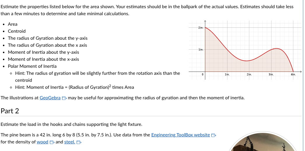 Estimate the properties listed below for the area