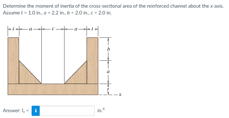 Determine the moment of inertia of the cross -