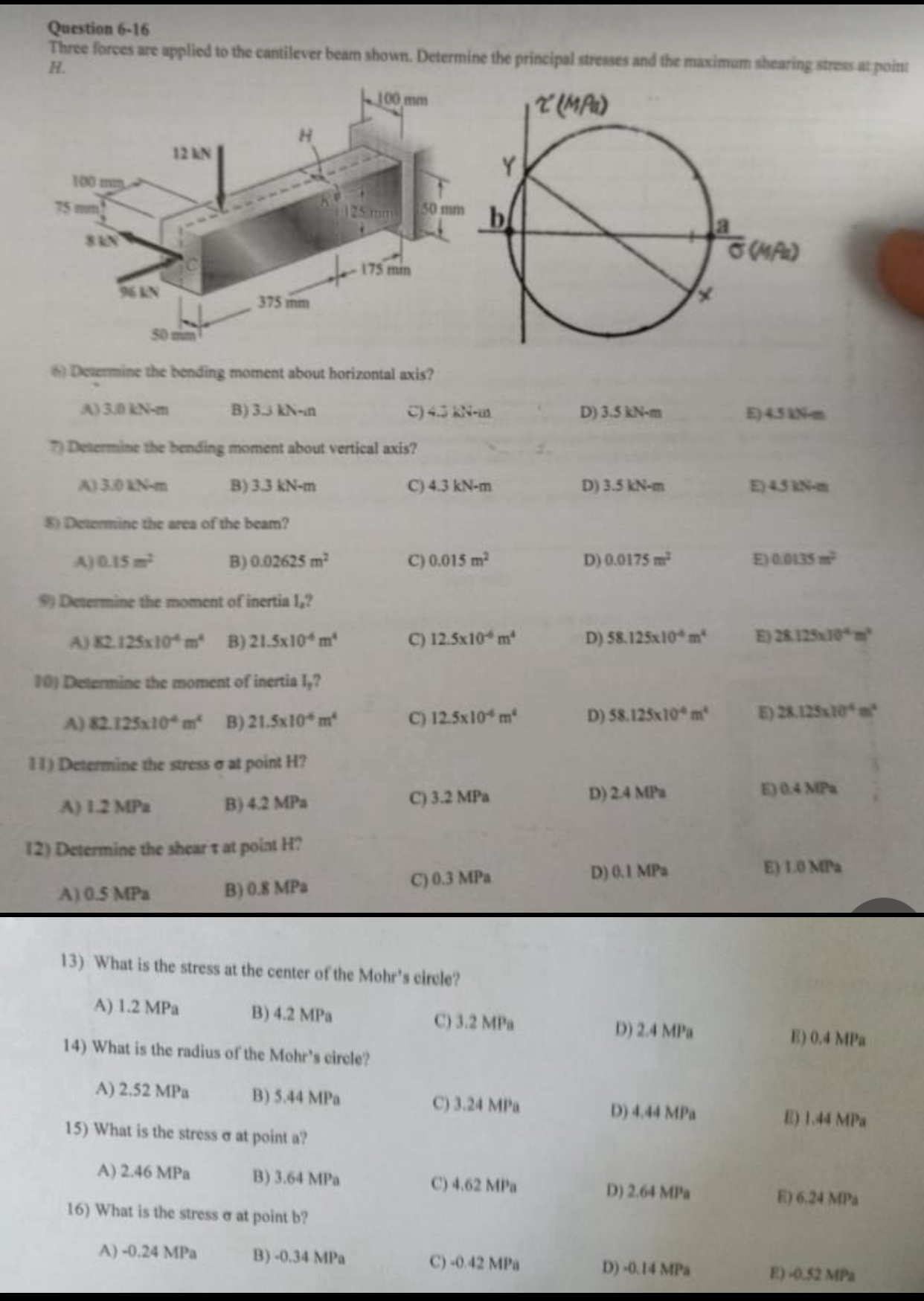 Question 6 - 1 6 Three forces are arplied to the