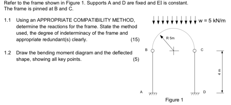 Refer to the frame shown in Figure 1 . Supports A