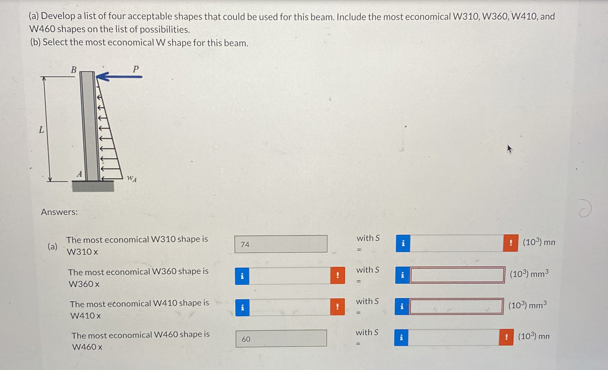 ( a ) Develop a list of four acceptable shapes