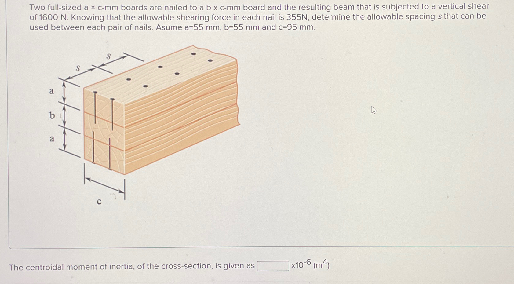 Two full - sized a c - m m boards are nailed to a