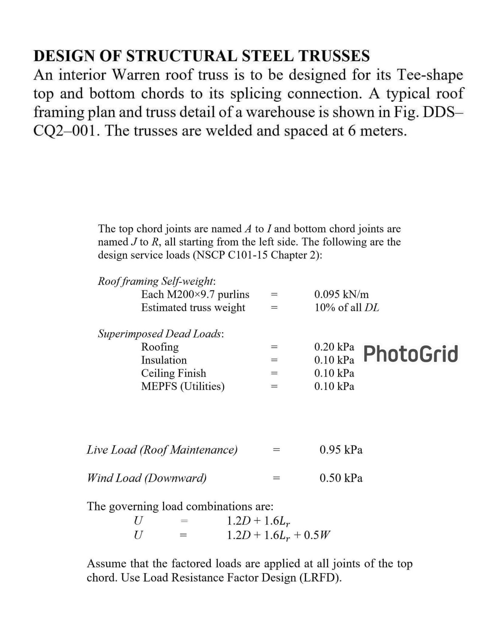 1 . determine the concentrated service live load