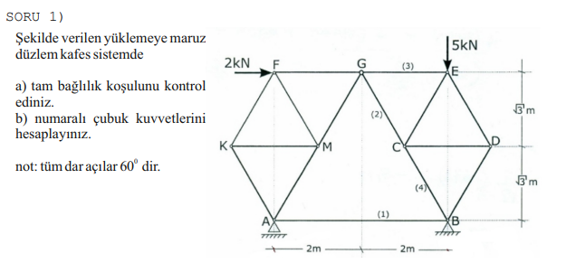 SORU 1 ) ekilde verilen y klemeye maruz d zlem