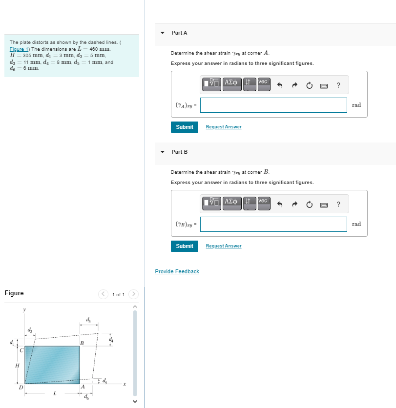 The plate distorts as shown by the dashed lines.