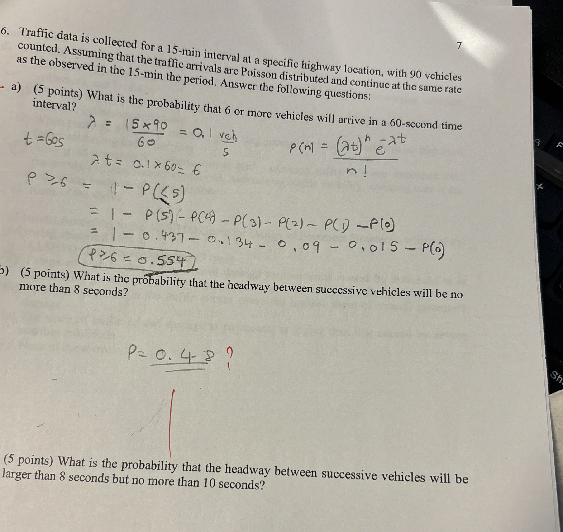 Traffic data is collected for a 1 5 - min