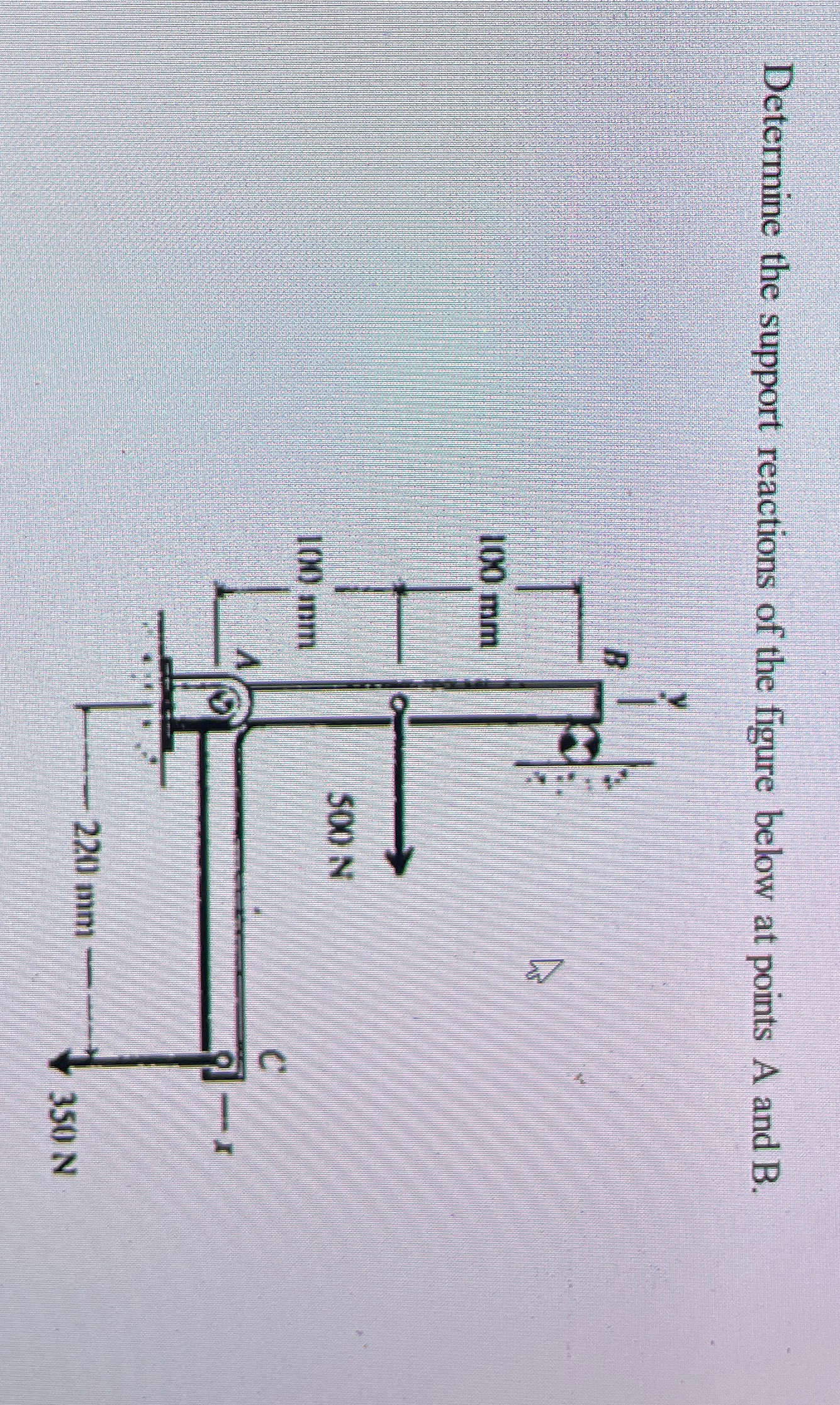 Determine the support reactions of the figure