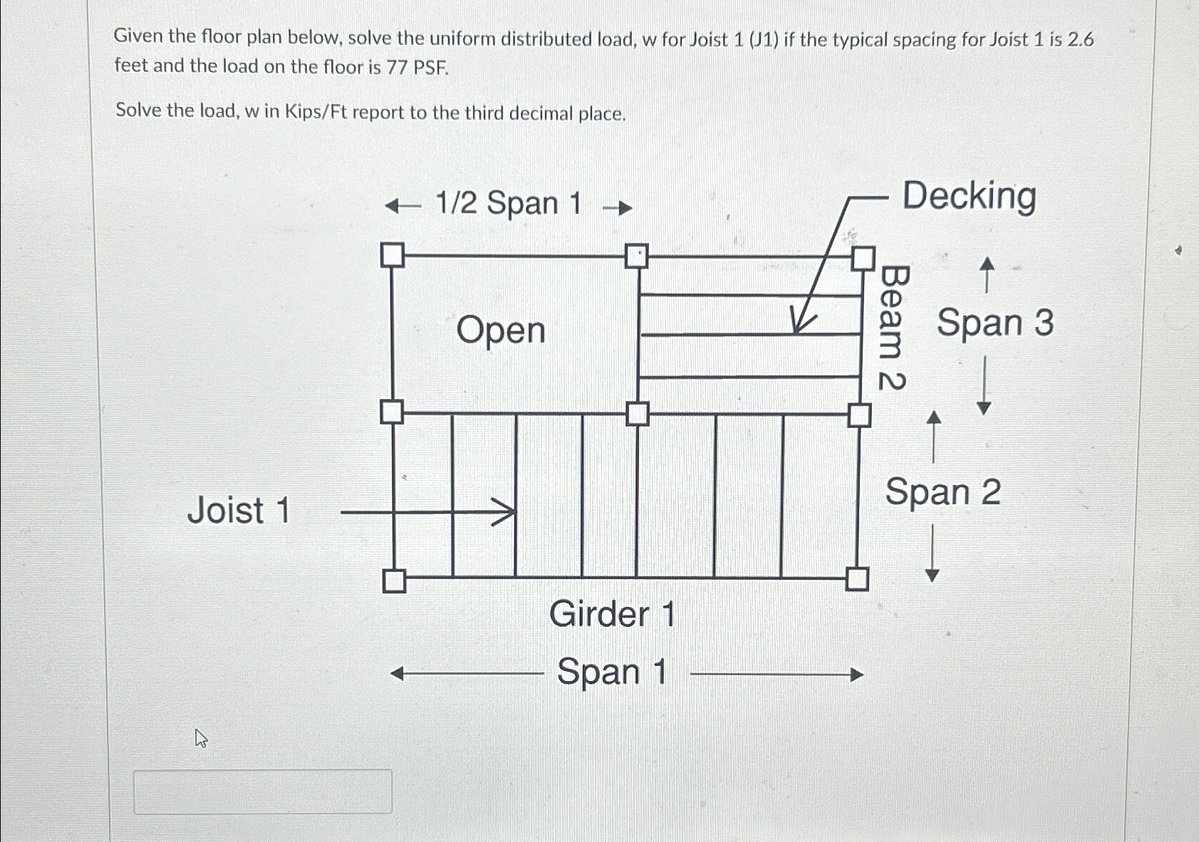 Given the floor plan below, solve the uniform