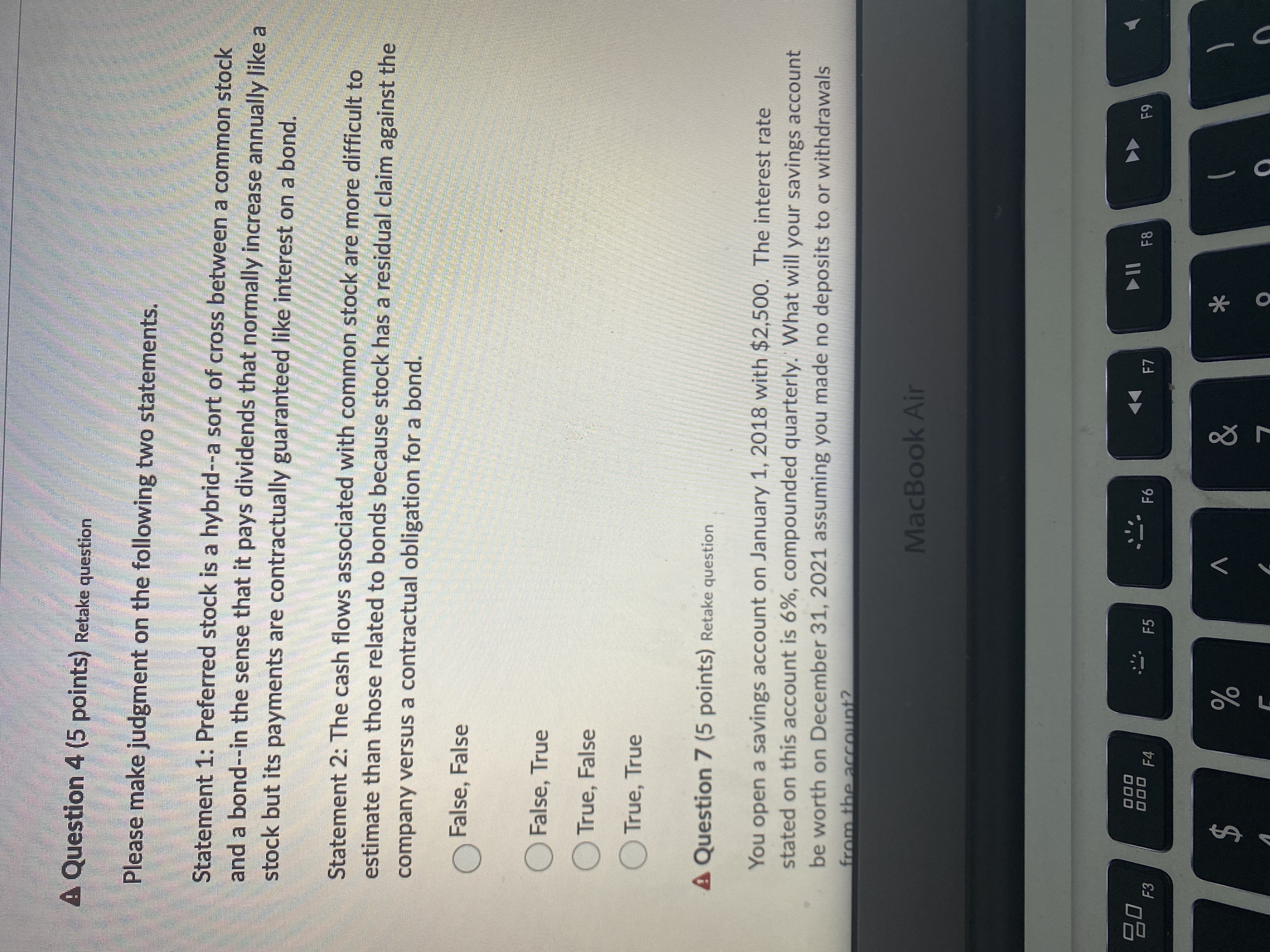 A Question 4 (5 points) Retake question Please