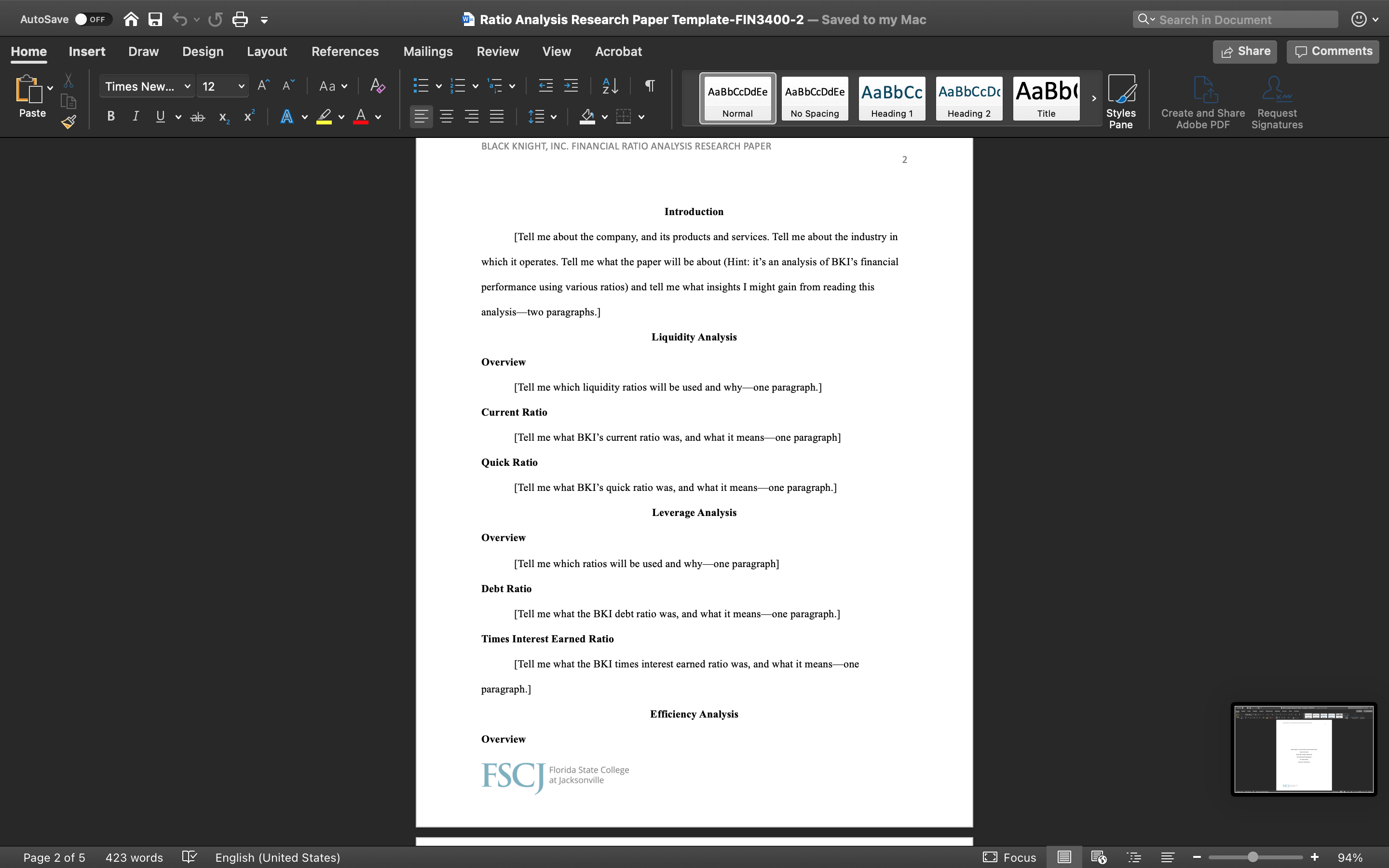 I need help writing a ratio analysis paper